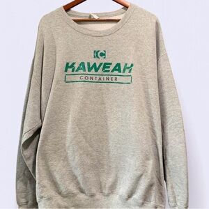 Men's Gray Crewneck Sweatshirt with Green Logo